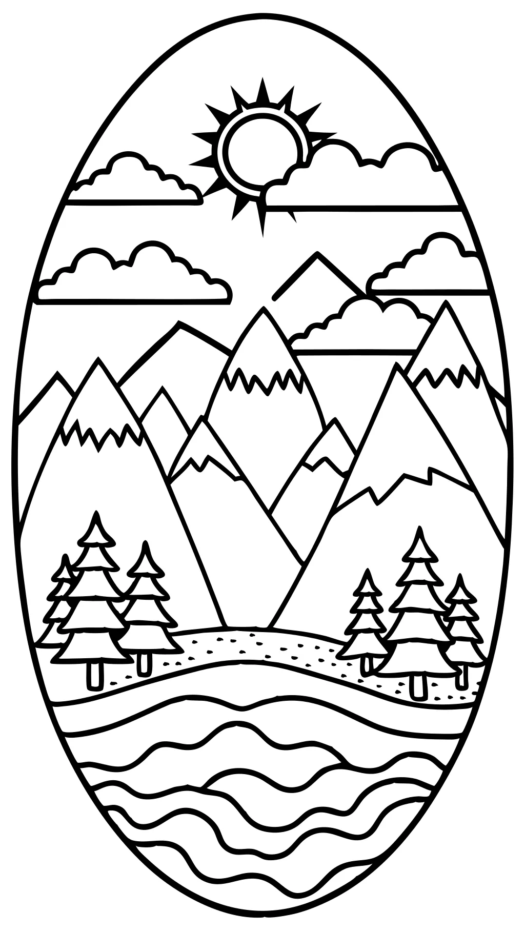 coloriages de couleurs de montagne